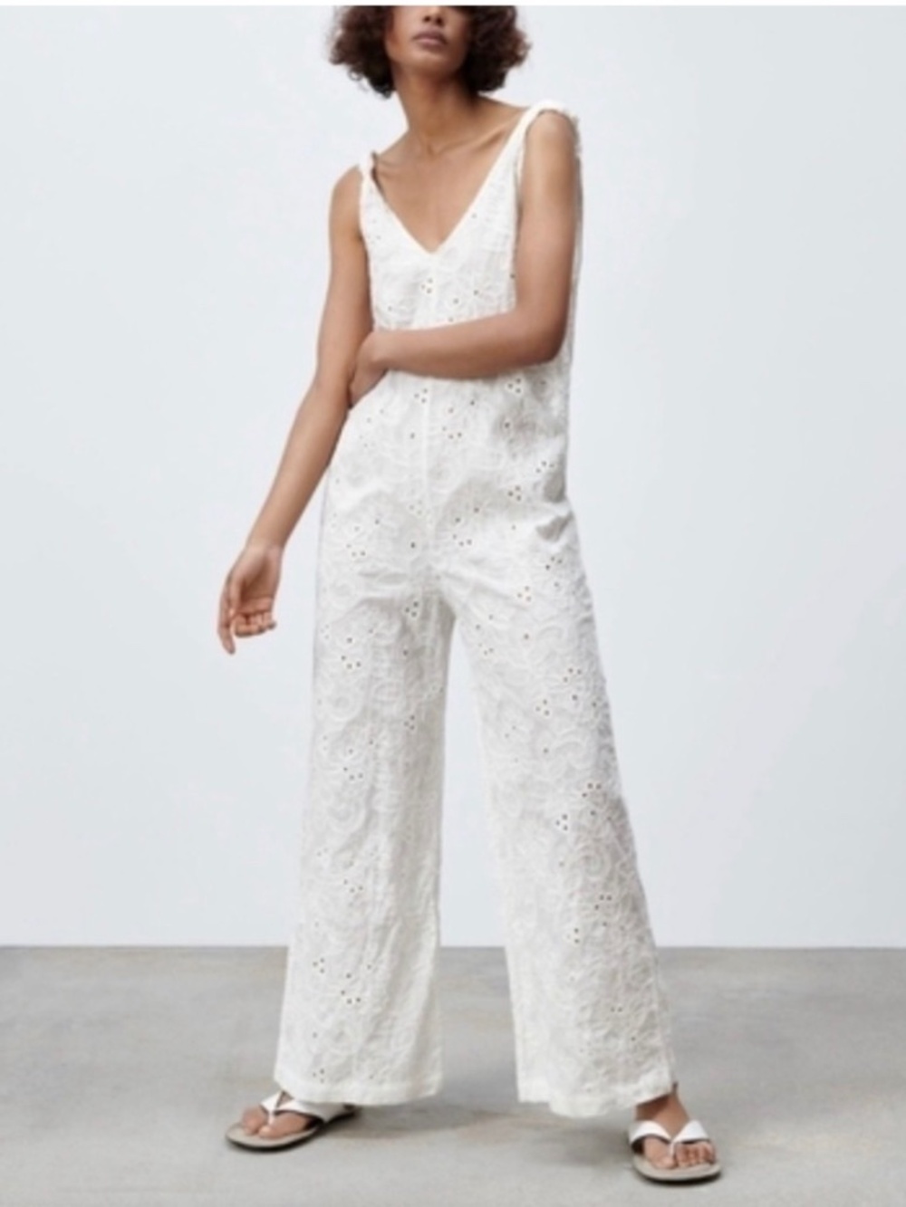 NWT ZARA The Grace  Eyelet Jumpsuit Sz Medium